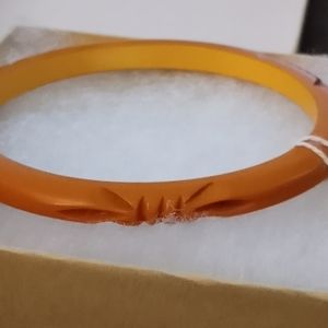 Bakelite butterscotch carved bracelet
